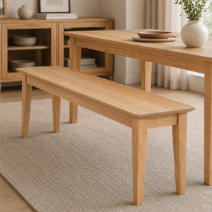 Sleek Contemporary <b>Wooden</b> <b>Bench</b> for Home Hallway and Dining Room Furniture - Product Image 1