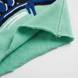 Shorts en toile délavée personnalisés pour hommes, style vintage, en polyester et coton, imprimé en relief, effet vieilli, avec strass sur le devant, vêtements streetwear - Product Image 6