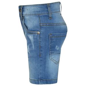 Pantalones cortos de mezclilla azules clásicos para hombre, informales, ajustados, ropa de playa de verano, cómodos, de algodón - Product Image 6