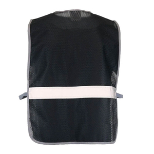 Chaleco de Seguridad Reflectante, Malla Negra con Franja Blanca, Alta Visibilidad, Ropa de Trabajo, Equipo de Tráfico, Chaleco de Seguridad de Alta Calidad - Product Image 3