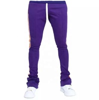 Özel Tasarım Erkek Vintage Tarzı Elastik Bel Orta Bel Rahat Spor Sokak Giyim Jogger Pantolon Yansıtıcı Yan Cepli Yumuşak Chino
