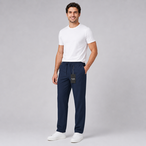 Pantalones Deportivos Fawkes para Hombre, Color Azul Marino, con Cordón Ajustable, Corte Regular, Cintura Media, Pierna Recta, Secado Rápido, Transpirables, para Verano - Product Image 4