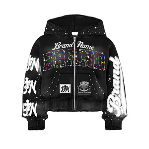 Sudaderas con Capucha Personalizadas al por Mayor, de Algodón y Felpa, para Invierno, con Apliques Bordados, MOQ Bajo, Marca Privada para Marcas de Ropa Urbana, Pakistán - Product Image 2