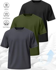 เสื้อยืดคอกลมแขนสั้นผ้าฝ้ายพรีเมียมสำหรับผู้ชาย สวมใส่สบาย เหมาะสำหรับฤดูร้อน ขายส่งจากโรงงานผลิตเสื้อผ้า - Product Image 3