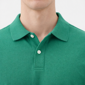 Camiseta Polo Personalizada para Hombre, Algodón Piqué, Verde Liso, Fabricante de Marca Privada OEM ODM - Product Image 5