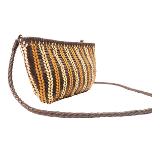 Handwoven Genuine Leather Crossbody Bag | Vintage Bohemian Style <b>Small</b> <b>Bucket</b> Sling Crossbody Bag for Women Multipurpose - Product Image 2