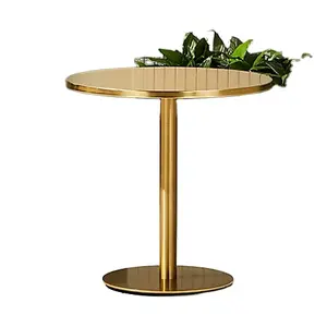 Brass Bistro Table Shiny Polished Designer Customized Size and Shape Metal coffee and Tea Table for Home and Garden Usage