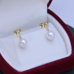 Boucles d'oreilles en perles noires naturelles en gros, 8-9 mm, accessoires en argent 925, tendance, simples, assorties pour des centaines de styles - Product Image 4