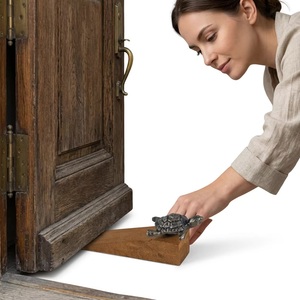 Butée de porte en bois avec motif tortue en fonte, style rustique, attrape-porte d'entrée durable - Product Image 2