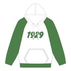 Sweat à capuche à manches raglan blanches de la sororité Iota Phi Lambda, année de fondation 1929, manches vert émeraude, vêtements à lettres grecques, haut pour femme - Product Image 1