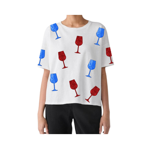 Listo para Usar, Venta al por Mayor, Novedad 2026, Camiseta Casual de Verano con Bordado y Parches, Manga Corta, para Mujer, Día Nacional de EE. UU. - Product Image 4