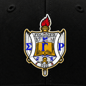 หมวกแก๊ปทรง Trucker สำหรับผู้หญิง Sigma Gamma Rho ปักโลโก้ชมรมกรีกแบบกำหนดเอง ด้านหลังเป็นตาข่าย ปรับขนาดได้ด้วยตัวล็อคแบบ Snap - Product Image 6