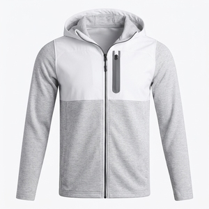 <b>Men's</b> Hooded Fleece <b>Jacket</b> Full Zip Solid Color Casual Windproof Polyester Outerwear Autumn Wear - Product Image 3