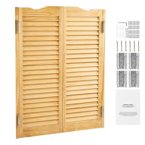 Porte Scorrevoli Interne in Legno di Pino Premium 32"W X 42"H con Parte Superiore Arcuata, Stile Barn, Doppie, per Saloon o Caffè, con Kit di Cerniere e Accessori Inclusi - Product Image 1