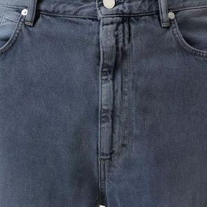 Custom Mens Straight Leg <b>Jeans</b> Washed Denim Pants Mid Rise Regular Fit Clean Vintage Fade for Casual <b>Work</b> Daily Wear - Product Image 5