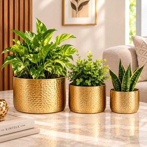 Ensemble de 2 vases à fleurs élégants de style artisanal, décoration d'intérieur haut de gamme à prix abordable pour la décoration moderne du salon, cadeau - Product Image 1