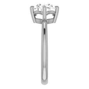 Anillo de Compromiso Solitario con Moissanita VVS1 de Corte Brillante Redondo, Clásico con Engaste de 4 Puntas, Oro Blanco Sólido de 10K, Anillo de Promesa - Product Image 5