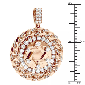 Rose Gold Diamond Star Of David Pendant Necklace With Round Brilliant Cut Diamonds Claw Set Religious Jewish Jewelry Unisex - Product Image 3