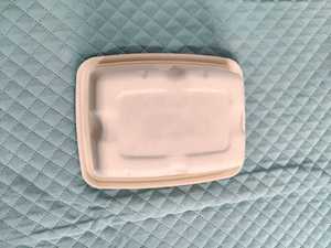 750ml Rectangular Bagasse Food Container with Lid | Biodegradable <b>Disposable</b> Lunch Box - Product Image 5