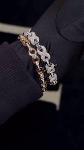Bracelet unisexe RAMDUT IMPEX de luxe en or avec diamants de laboratoire, maillons Mariner en forme de grains de café, coupe baguette et ronde, certifié IGI - Product Image 4