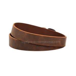 Ceinture en cuir véritable marron vintage pour hommes avec boucle ardillon en alliage noir, texture vieillie, style occidental classique et décontracté, vente en gros - Product Image 2