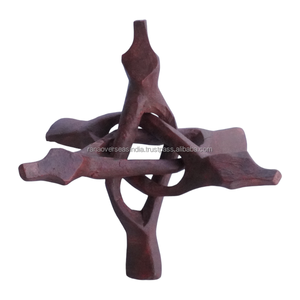 แท่นวางไม้แกะสลักแบบสามขา พับได้ สีน้ำตาลแดง ประดับเปลือกหอยเป๋าฮื้อ คริสตัล ลูกบอล ภาชนะใส่กุญแจ ภาชนะใส่ธูป สำหรับฤดูหนาวและฤดูใบไม้ร่วง - Product Image 5