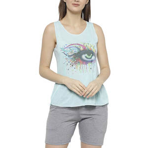 Conjunto de Shorts sin Mangas para Mujer, Ligero y Cómodo para Viajar, Atuendo Veraniego para la Playa - Product Image 1