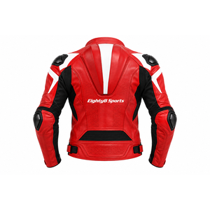 Chaqueta de cuero personalizada para carreras de motos con armadura protectora aerodinámica y paneles perforados. - Product Image 2