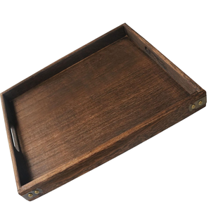 Bandeja de servicio de madera de Mango rectangular rústica clásica, diseño ecológico, asas de transporte para comida, té, aperitivos, restaurante, exhibición de decoración - Product Image 5