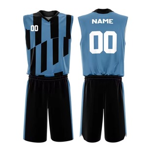 Conjunto de Uniforme de Baloncesto Personalizado, Cuello en V, Sin Mangas, Sublimado, Poliéster que Absorbe la Humedad, para Adultos, Unisex, Ropa de Equipo - Product Image 1