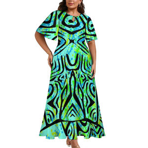 Vestidos Polinesios con Estampado Personalizado de Alta Gama, Estilo Tribal, Estilo Fiesta, Vestido Mexicano - Product Image 2