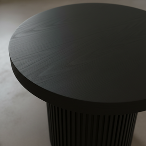 Table d'appoint design moderne, table basse ronde, pied unique, couleur marron clair, luxe, durable, bois d'hévéa, couleur dynamique - Product Image 6