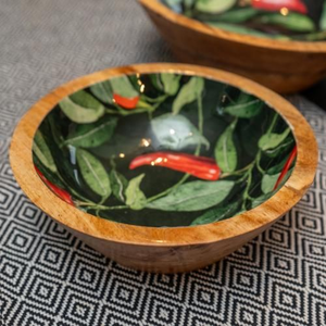 Nuevo Plato Decorativo Tipo Tazón con Estampado Esmaltado, Base de Madera, Vajilla Plana, Tazón para Ensalada o Comida, Utensilios de Cocina, Tazón para Servir Alimentos - Product Image 3