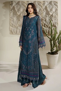 Trajes Shalwar Kameez de fiesta para mujer en tela de chifón de muy alta calidad con bordados muy finos, estilo pakistaní. - Product Image 5