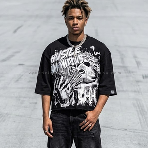 เสื้อยืดเจอร์ซีย์ทรงบ็อกซี่โอเวอร์ไซส์สำหรับผู้ชายรุ่นใหม่ ผ้าเนื้อหนัก 280 กรัม 100% คอตตอน ระบายอากาศได้ดี เป็นมิตรต่อสิ่งแวดล้อม - Product Image 4