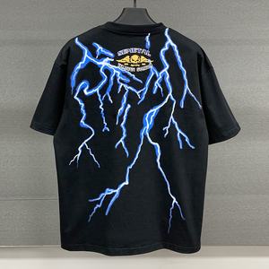 T-shirts graphiques en coton épais pour hommes, style streetwear, coupe oversize à épaules tombantes, personnalisables en gros, impression sérigraphique, 280 g/m² - Product Image 3