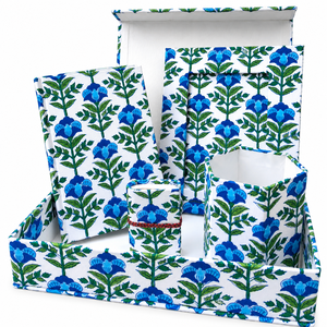 Wholesale Hand Block Printed Paper Silk Screen Printed Floral <b>Pencil</b> <b>Holder</b> Eco Friendly <b>Desk</b> Organizer Artisan Office - Product Image 1