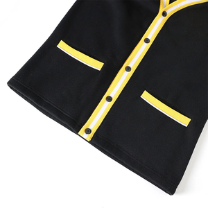Custom Xavier <b>University</b> Louisiana Black Fleece Cardigan Women's Cotton V-Neck Button Up With Front Pockets Wholesale Low MOQ - Product Image 2