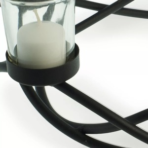 Candelabro de Metal Negro con 6 Portavelas de Vidrio Resistentes al Calor, Decoración para el Hogar - Product Image 2
