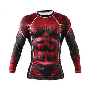 Camiseta de Compresión Deportiva Personalizada para Hombre, Manga Larga, Estampada, Unisex, Spandex/Poliéster 220g, Transpirable, OEM - Product Image 5