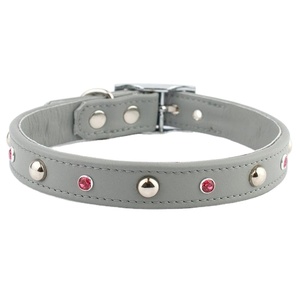 Best Quality Handmade Leather Dog Collar With Crystals <b>Studs</b> Decoration Manufacturer Supplier & Wholesaler - Product Image 3