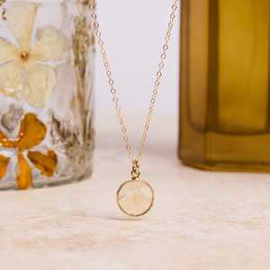 Pendentif en argent 925 plaqué or/argent, citrine naturelle fantaisie vintage, pierre de naissance de novembre, cadeau de bijoux pour maman, épouse, sœur - Product Image 1