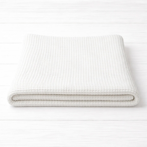 White Textured Waffle Weave 100% Cotton Bath Towel Lightweight Soft - Product Image 5