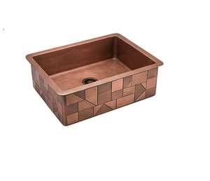 Évier de cuisine en cuivre de haute qualité, fabriqué à la main avec un design moderne, bassin décoratif attrayant à prix raisonnable - Product Image 3