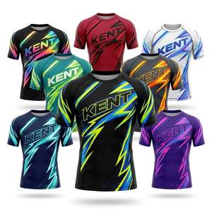 Camiseta de Compresión Sublimada, de Poliéster y Spandex, de Secado Rápido y Elasticidad en Cuatro Direcciones, para Entrenamiento de MMA, BJJ y Surf - Product Image 1