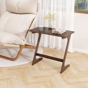 Table d'appoint spacieuse en bambou en forme de Z avec plateau gain de place pour le mobilier de salon - Product Image 4
