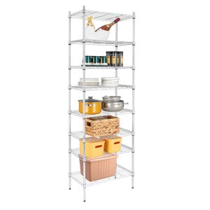 Scaffale in Filo Metallico Cromato a 8 Ripiani Regolabili YJ, Unità di Scaffalatura Resistente - Product Image 2