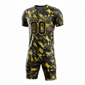 Ensemble de maillot et short de football américain personnalisé, sublimé, respirant, à séchage rapide, avec logo sur le devant, 100 % polyester - Product Image 4