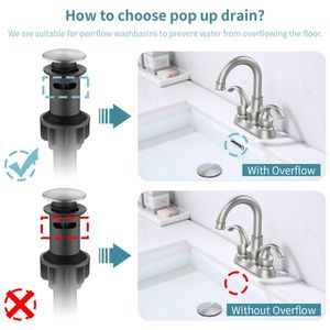 Rubinetto da Bagno a 2 Maniglie Stile Luna Crescente da 4 Pollici, Finitura Nichel Spazzolato, Girevole a 360 Gradi, Accessorio per Lavabo - Product Image 6