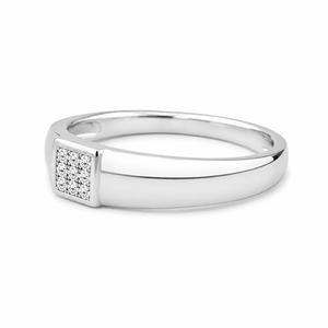 Bague en Moissanite Plaqué Or Jaune, Sertie Pavé, Coupe Ronde Brillante, Design Classique, Alliance de Mariage pour Homme - Product Image 3